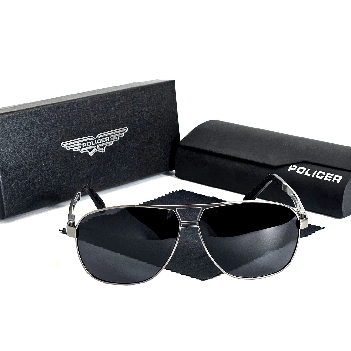 Policer Mens Polarized Sunglasses - Classic Pilot Goggles with UV 400 Protection - ZOOMNSTORE