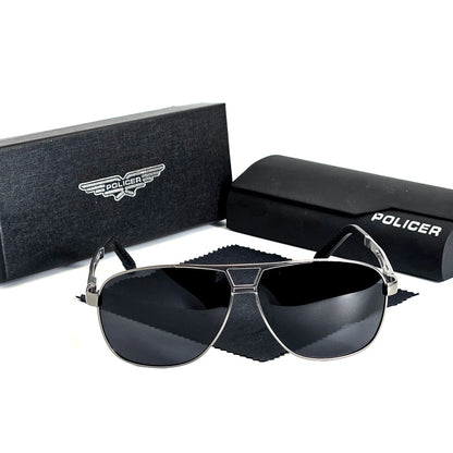 Policer Mens Polarized Sunglasses - Classic Pilot Goggles with UV 400 Protection - ZOOMNSTORE