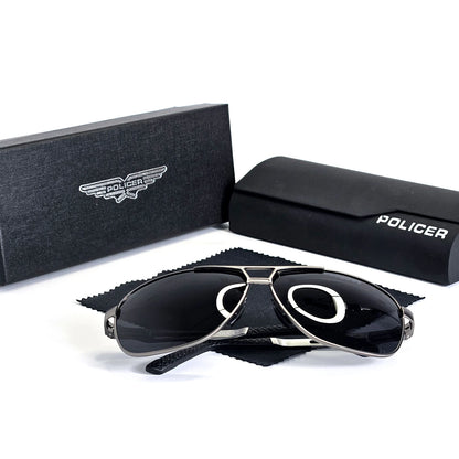 Policer Mens Polarized Sunglasses - Classic Pilot Goggles with UV 400 Protection - ZOOMNSTORE