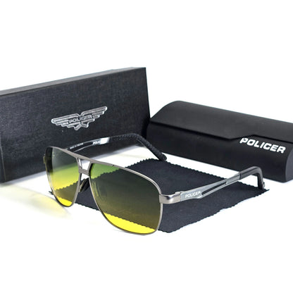 Policer Mens Polarized Sunglasses - Classic Pilot Goggles with UV 400 Protection - ZOOMNSTORE