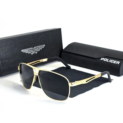 Policer Mens Polarized Sunglasses - Classic Pilot Goggles with UV 400 Protection - ZOOMNSTORE