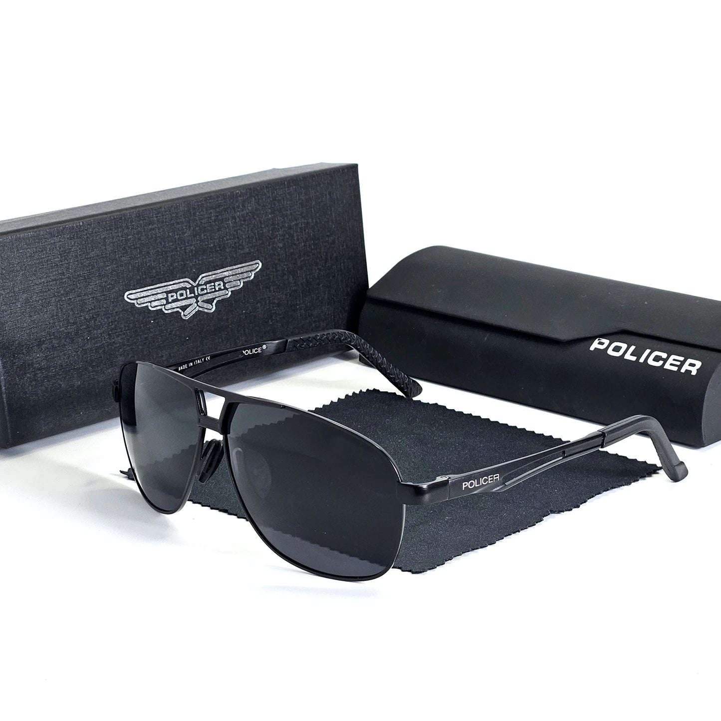 Policer Mens Polarized Sunglasses - Classic Pilot Goggles with UV 400 Protection - ZOOMNSTORE