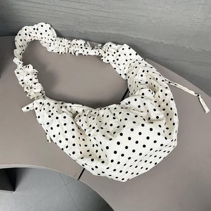Polka Dot Hobo Bag - Large Capacity Fashion Shoulder  Vintage Tote for Travel - ZOOMNSTORE