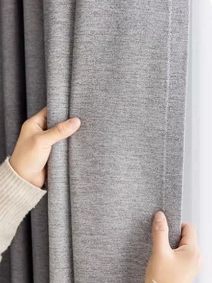 Polyester Blackout Curtains – Solid Color Hotel Window Drapes for Living Room - ZOOMNSTORE