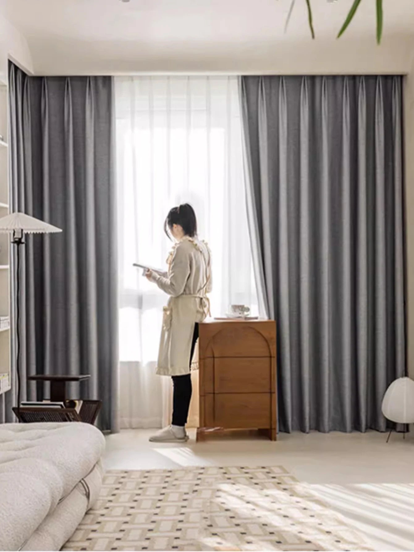 Polyester Blackout Curtains – Solid Color Hotel Window Drapes for Living Room - ZOOMNSTORE