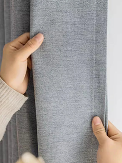 Polyester Blackout Curtains – Solid Color Hotel Window Drapes for Living Room - ZOOMNSTORE