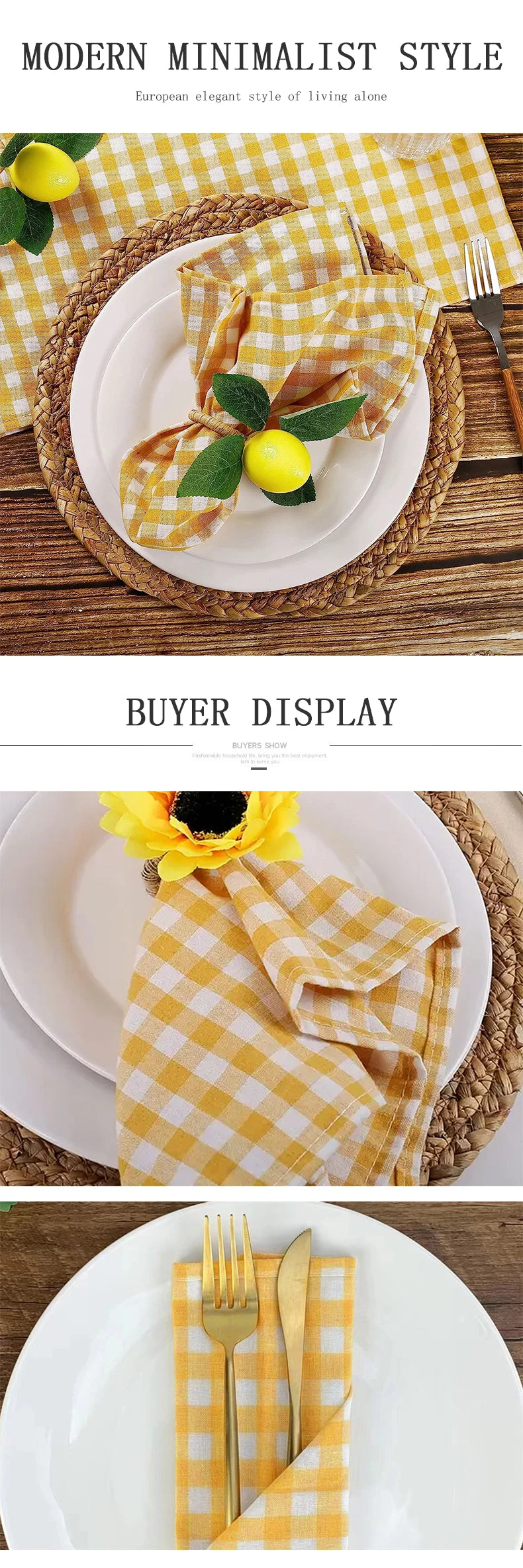 Tablecloth Napkin Set - Reusable Polyester Pads for Kitchen  Dining - ZOOMNSTORE