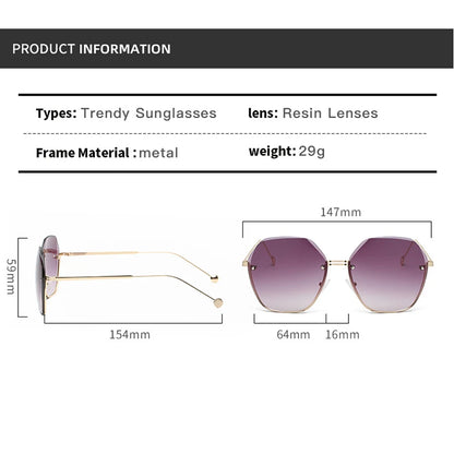 Polygonal Metal Sunglasses - Retro Luxury Ladies Eyewear for Driving  Travel - ZOOMNSTORE