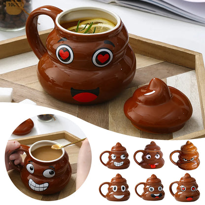 Poop Ceramic Cup - Creative Coffee Cup with Spoon | Naughty Prank Drinkware Mug - ZOOMNSTORE