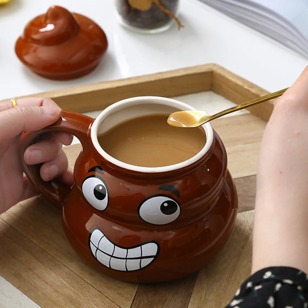 Poop Ceramic Cup - Creative Coffee Cup with Spoon | Naughty Prank Drinkware Mug - ZOOMNSTORE