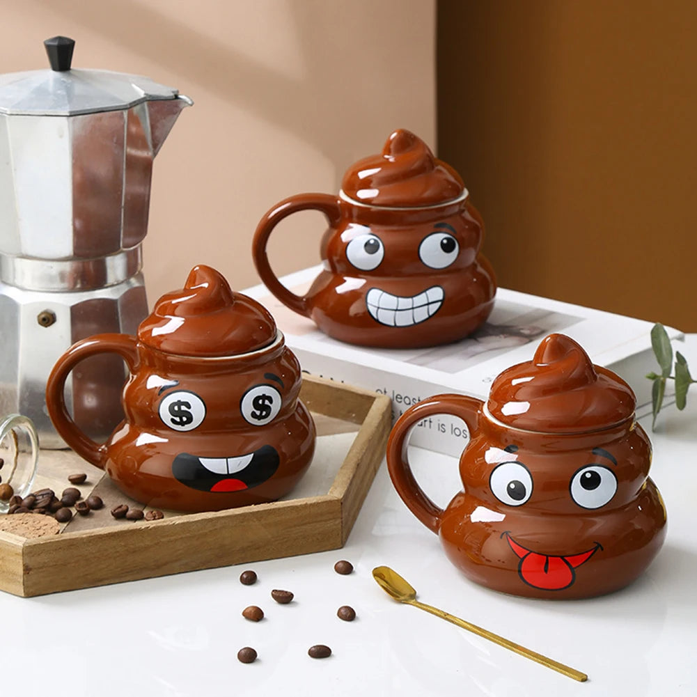 Poop Ceramic Cup - Creative Coffee Cup with Spoon | Naughty Prank Drinkware Mug - ZOOMNSTORE