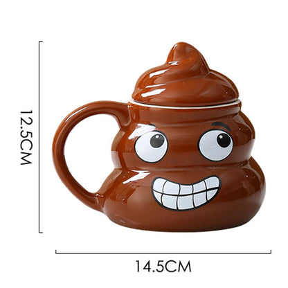 Poop Ceramic Cup - Creative Coffee Cup with Spoon | Naughty Prank Drinkware Mug - ZOOMNSTORE