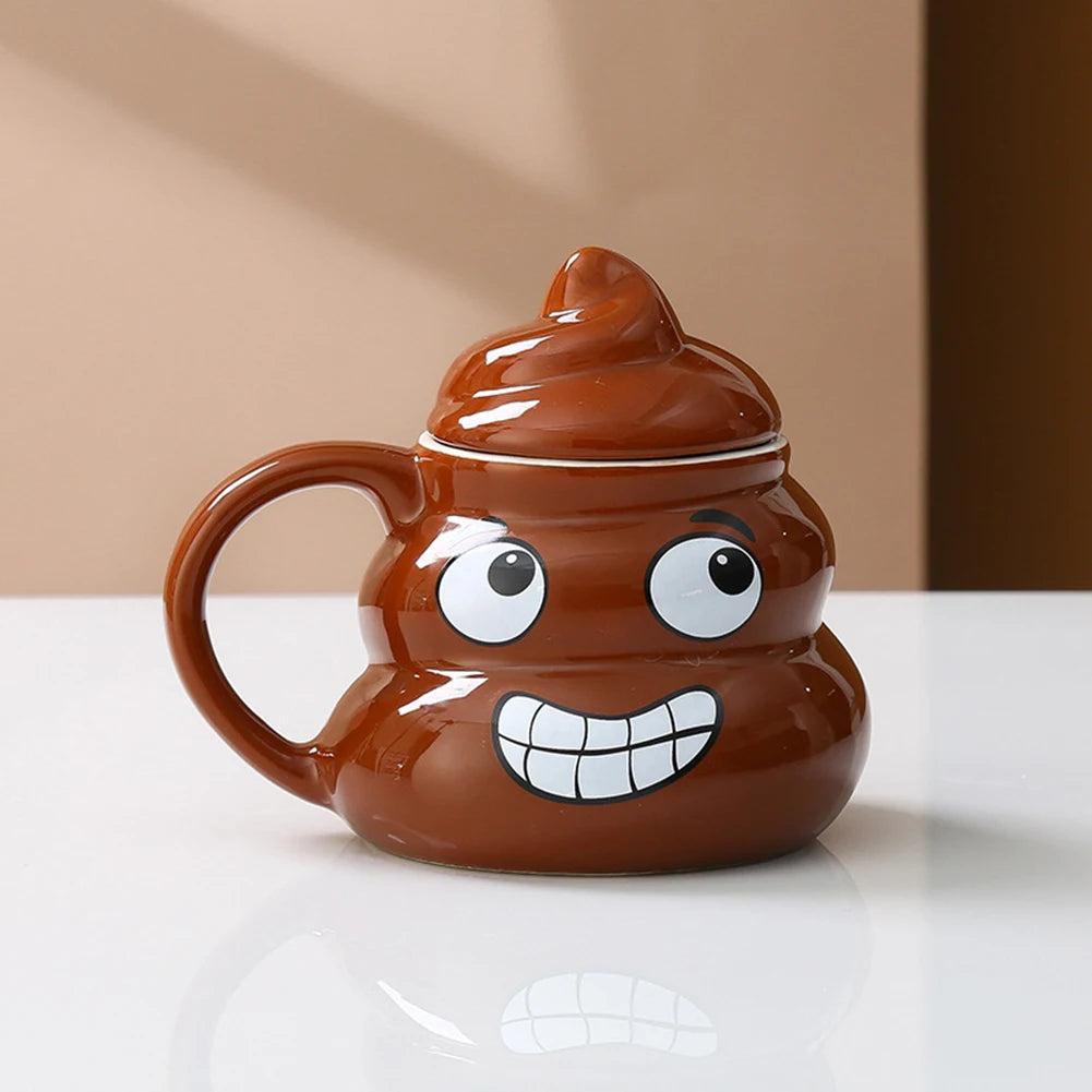 Poop Ceramic Cup - Creative Coffee Cup with Spoon | Naughty Prank Drinkware Mug - ZOOMNSTORE