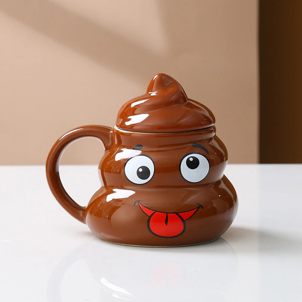 Poop Ceramic Cup - Creative Coffee Cup with Spoon | Naughty Prank Drinkware Mug - ZOOMNSTORE