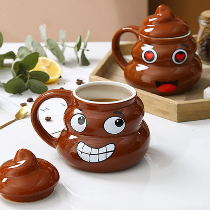 Poop Ceramic Cup - Creative Coffee Cup with Spoon | Naughty Prank Drinkware Mug - ZOOMNSTORE
