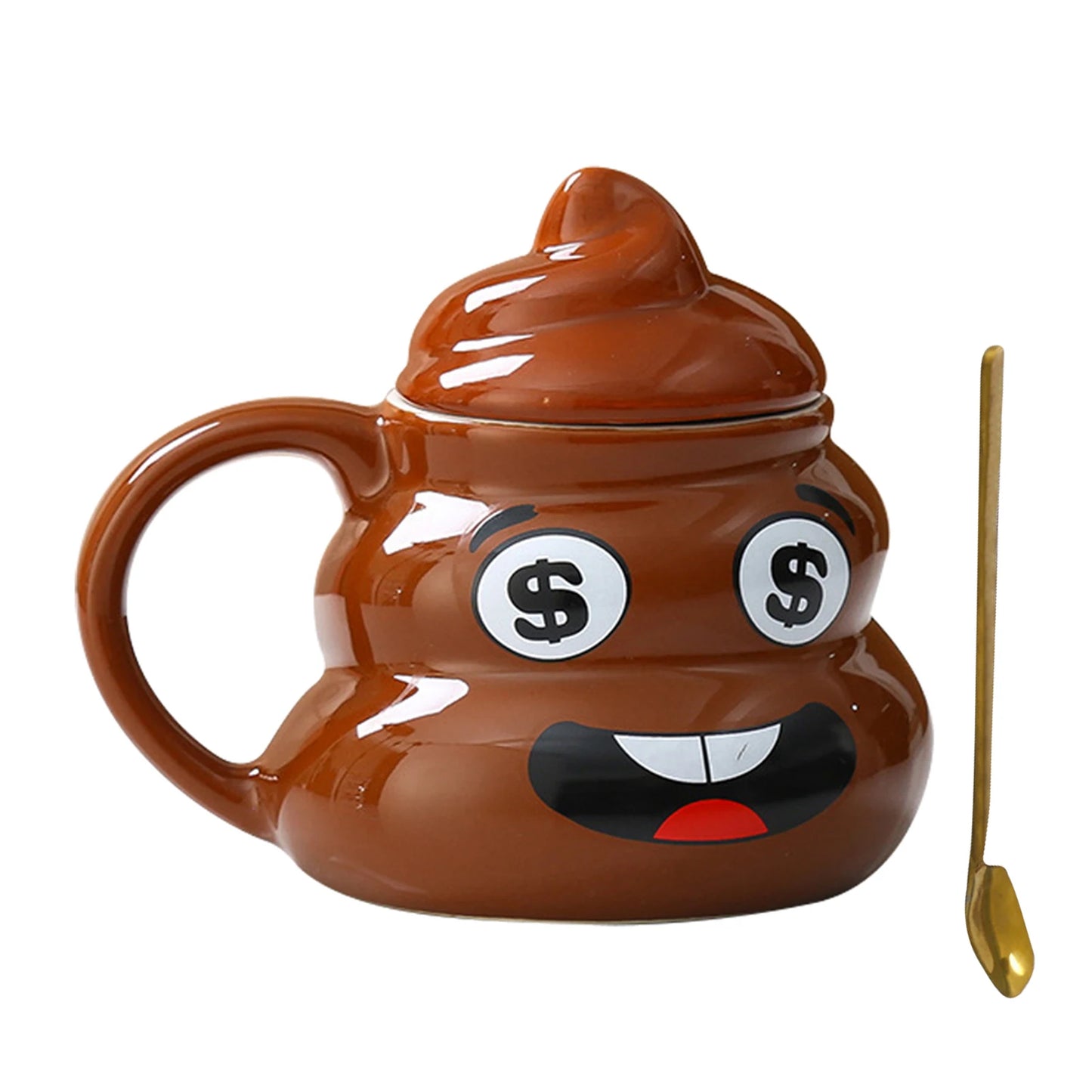 Poop Ceramic Cup - Creative Coffee Cup with Spoon | Naughty Prank Drinkware Mug - ZOOMNSTORE