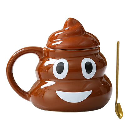 Poop Ceramic Cup - Creative Coffee Cup with Spoon | Naughty Prank Drinkware Mug - ZOOMNSTORE
