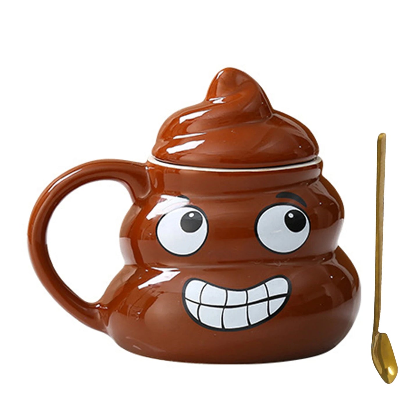 Poop Ceramic Cup - Creative Coffee Cup with Spoon | Naughty Prank Drinkware Mug - ZOOMNSTORE