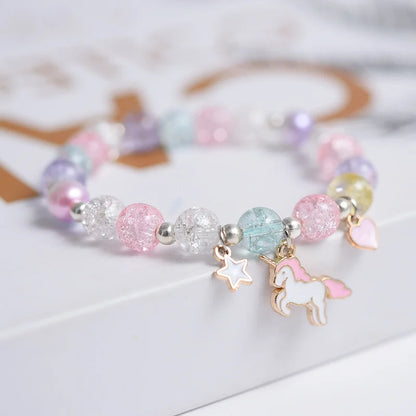 Cute Popcorn Beads Bracelet - Friendship Jewelry for Girls with Star Moon Cloud and Flower Accents - ZOOMNSTORE