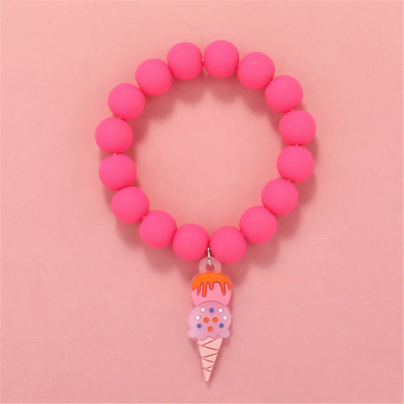 Cute Popcorn Beads Bracelet - Friendship Jewelry for Girls with Star Moon Cloud and Flower Accents - ZOOMNSTORE