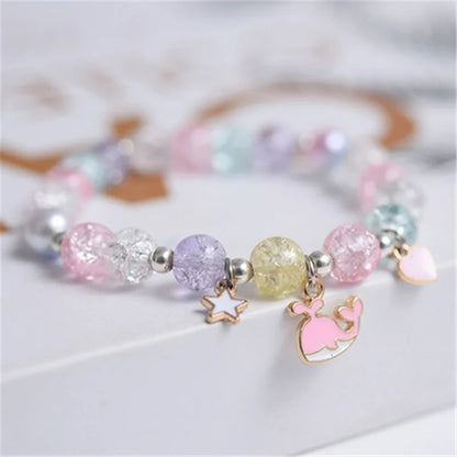 Cute Popcorn Beads Bracelet - Friendship Jewelry for Girls with Star Moon Cloud and Flower Accents - ZOOMNSTORE