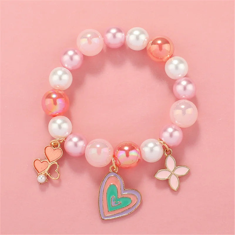 Cute Popcorn Beads Bracelet - Friendship Jewelry for Girls with Star Moon Cloud and Flower Accents - ZOOMNSTORE