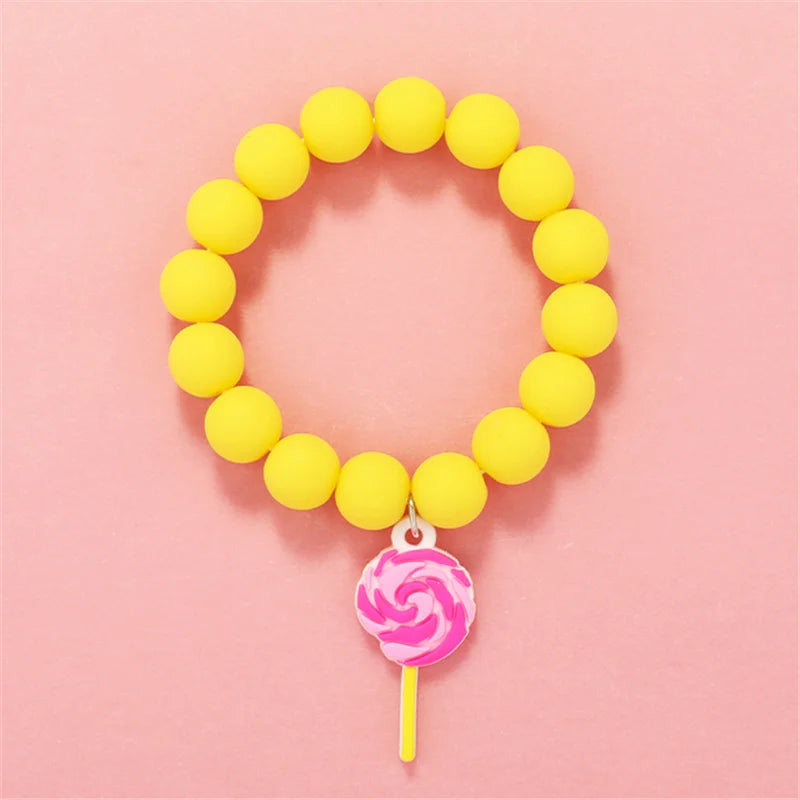 Cute Popcorn Beads Bracelet - Friendship Jewelry for Girls with Star Moon Cloud and Flower Accents - ZOOMNSTORE