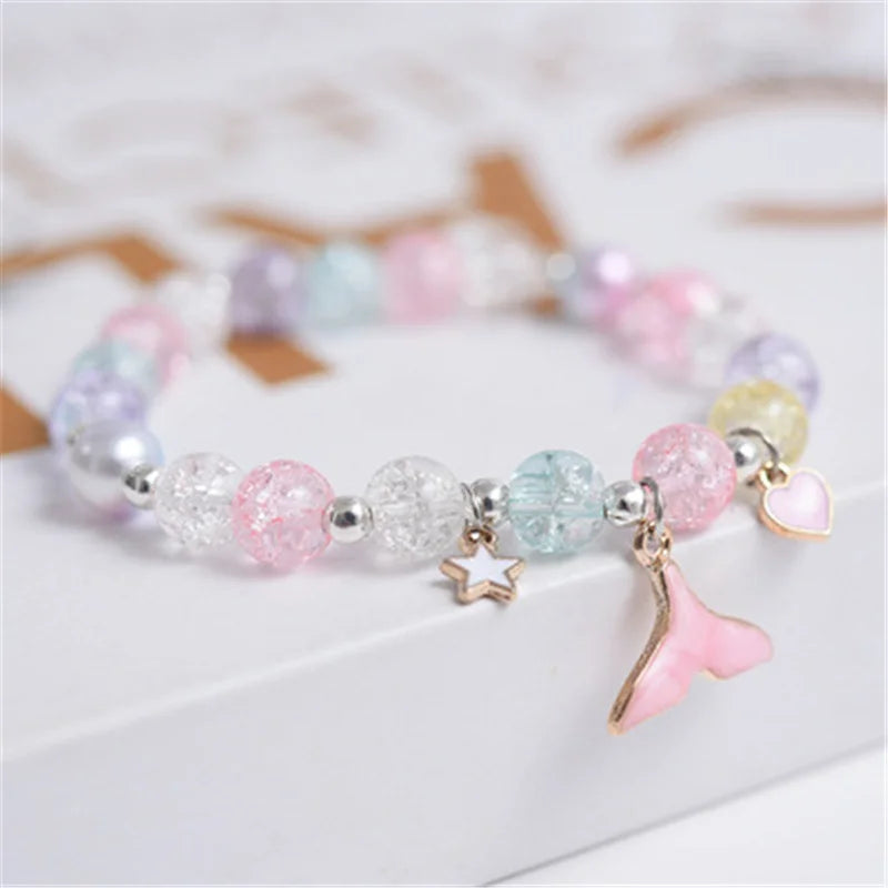 Cute Popcorn Beads Bracelet - Friendship Jewelry for Girls with Star Moon Cloud and Flower Accents - ZOOMNSTORE
