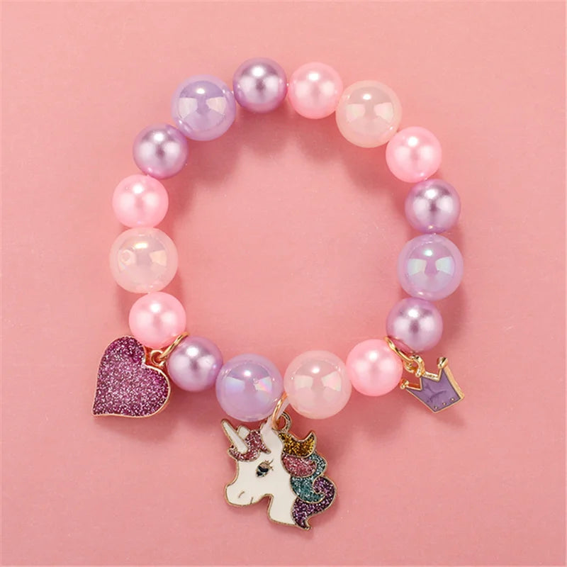Cute Popcorn Beads Bracelet - Friendship Jewelry for Girls with Star Moon Cloud and Flower Accents - ZOOMNSTORE