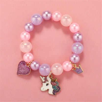 Cute Popcorn Beads Bracelet - Friendship Jewelry for Girls with Star Moon Cloud and Flower Accents - ZOOMNSTORE