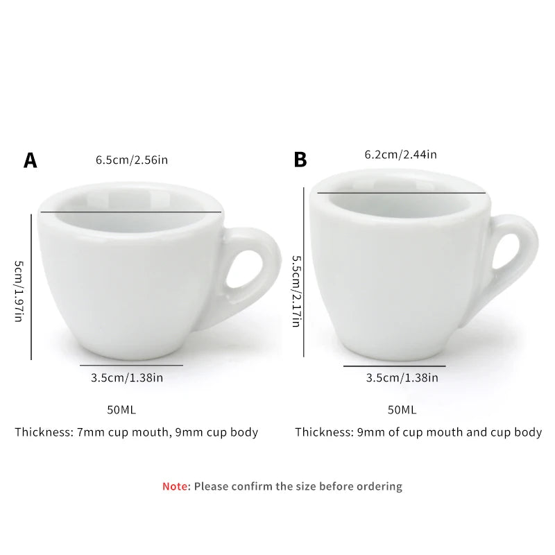 Porcelain Espresso Cup Set – 50ml Ceramic Coffee Cup Saucer With Spoon - ZOOMNSTORE