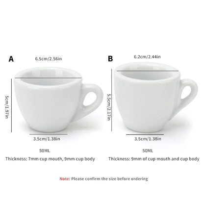 Porcelain Espresso Cup Set – 50ml Ceramic Coffee Cup Saucer With Spoon - ZOOMNSTORE