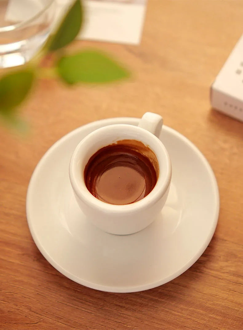 Porcelain Espresso Cup Set – 50ml Ceramic Coffee Cup Saucer With Spoon - ZOOMNSTORE