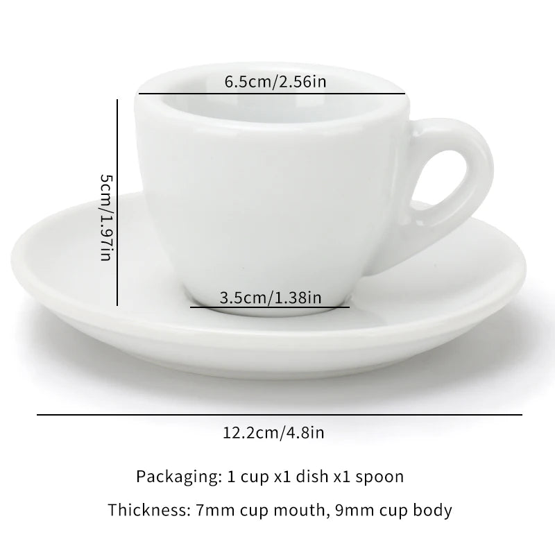 Porcelain Espresso Cup Set – 50ml Ceramic Coffee Cup Saucer With Spoon - ZOOMNSTORE