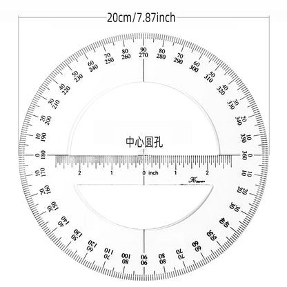 The Iatest Portable Diameter 10-20CM Plastic 360 Meter Goniometer Ruler Swing Arm, for School Office Supplies - ZOOMNSTORE
