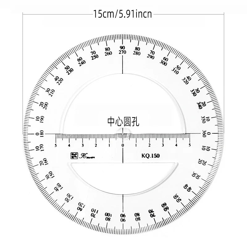 The Iatest Portable Diameter 10-20CM Plastic 360 Meter Goniometer Ruler Swing Arm, for School Office Supplies - ZOOMNSTORE