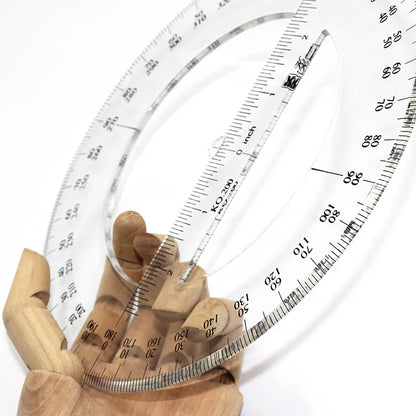 The Iatest Portable Diameter 10-20CM Plastic 360 Meter Goniometer Ruler Swing Arm, for School Office Supplies - ZOOMNSTORE