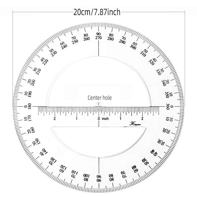 The Iatest Portable Diameter 10-20CM Plastic 360 Meter Goniometer Ruler Swing Arm, for School Office Supplies - ZOOMNSTORE