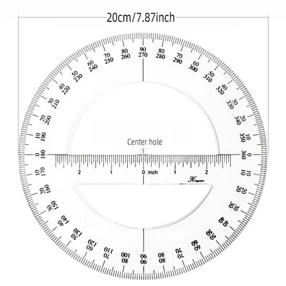 The Iatest Portable Diameter 10-20CM Plastic 360 Meter Goniometer Ruler Swing Arm, for School Office Supplies - ZOOMNSTORE