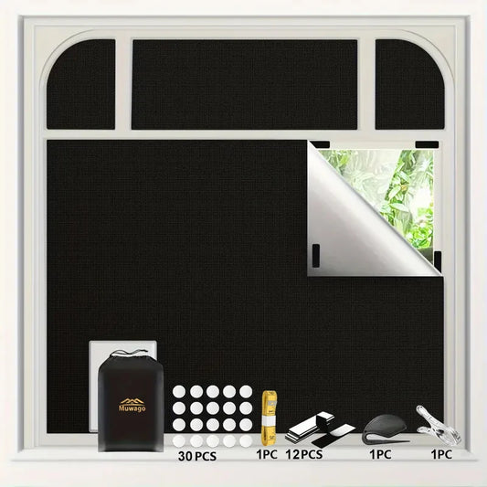 100% Blackout Curtain Removable Portable Travel Blocking Darkest Window Film Cloth Temporary DIY No Drill Blackout Curtains - ZOOMNSTORE