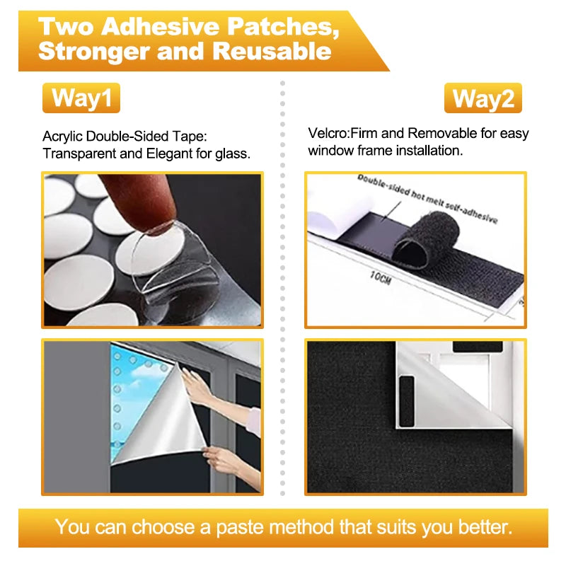 100% Blackout Curtain Removable Portable Travel Blocking Darkest Window Film Cloth Temporary DIY No Drill Blackout Curtains - ZOOMNSTORE