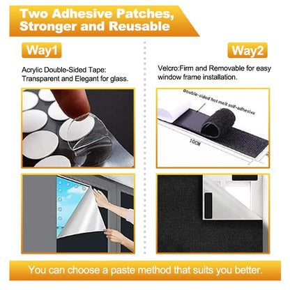 100% Blackout Curtain Removable Portable Travel Blocking Darkest Window Film Cloth Temporary DIY No Drill Blackout Curtains - ZOOMNSTORE
