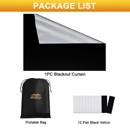 100% Blackout Curtain Removable Portable Travel Blocking Darkest Window Film Cloth Temporary DIY No Drill Blackout Curtains - ZOOMNSTORE