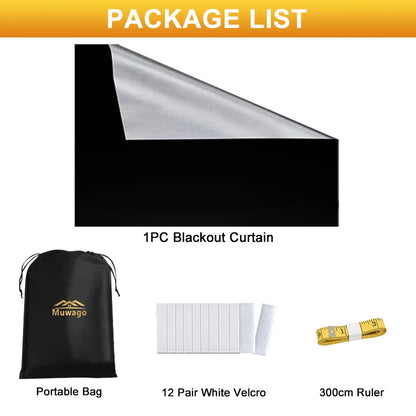 100% Blackout Curtain Removable Portable Travel Blocking Darkest Window Film Cloth Temporary DIY No Drill Blackout Curtains - ZOOMNSTORE