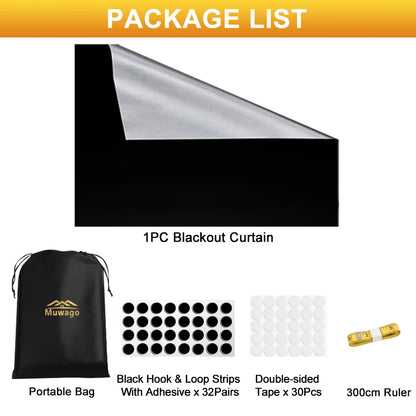 100% Blackout Curtain Removable Portable Travel Blocking Darkest Window Film Cloth Temporary DIY No Drill Blackout Curtains - ZOOMNSTORE