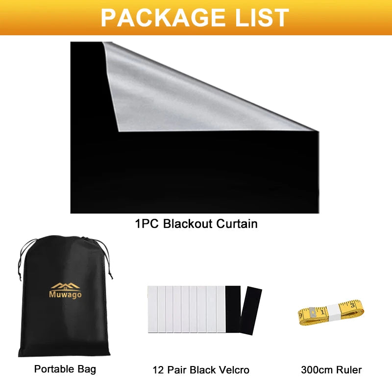 100% Blackout Curtain Removable Portable Travel Blocking Darkest Window Film Cloth Temporary DIY No Drill Blackout Curtains - ZOOMNSTORE