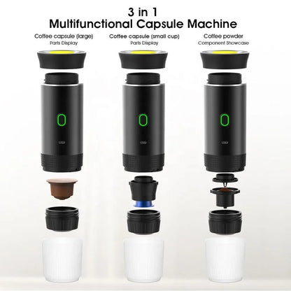 Portable 3-in-1 Wireless Espresso Coffee Maker for Car  Home - ZOOMNSTORE