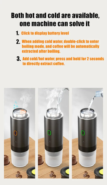 Portable 3-in-1 Wireless Espresso Coffee Maker for Car  Home - ZOOMNSTORE
