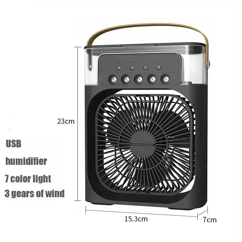 3 In 1 New Fan AIr Conditioner Household Small Air Cooler LED Night Light Portable Humidifier Air Adjustment Fan Office Home Fan - ZOOMNSTORE