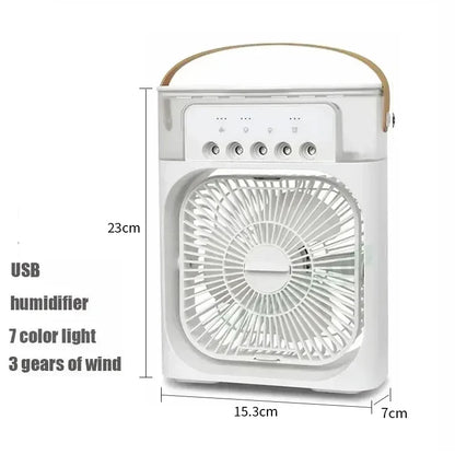 3 In 1 New Fan AIr Conditioner Household Small Air Cooler LED Night Light Portable Humidifier Air Adjustment Fan Office Home Fan - ZOOMNSTORE